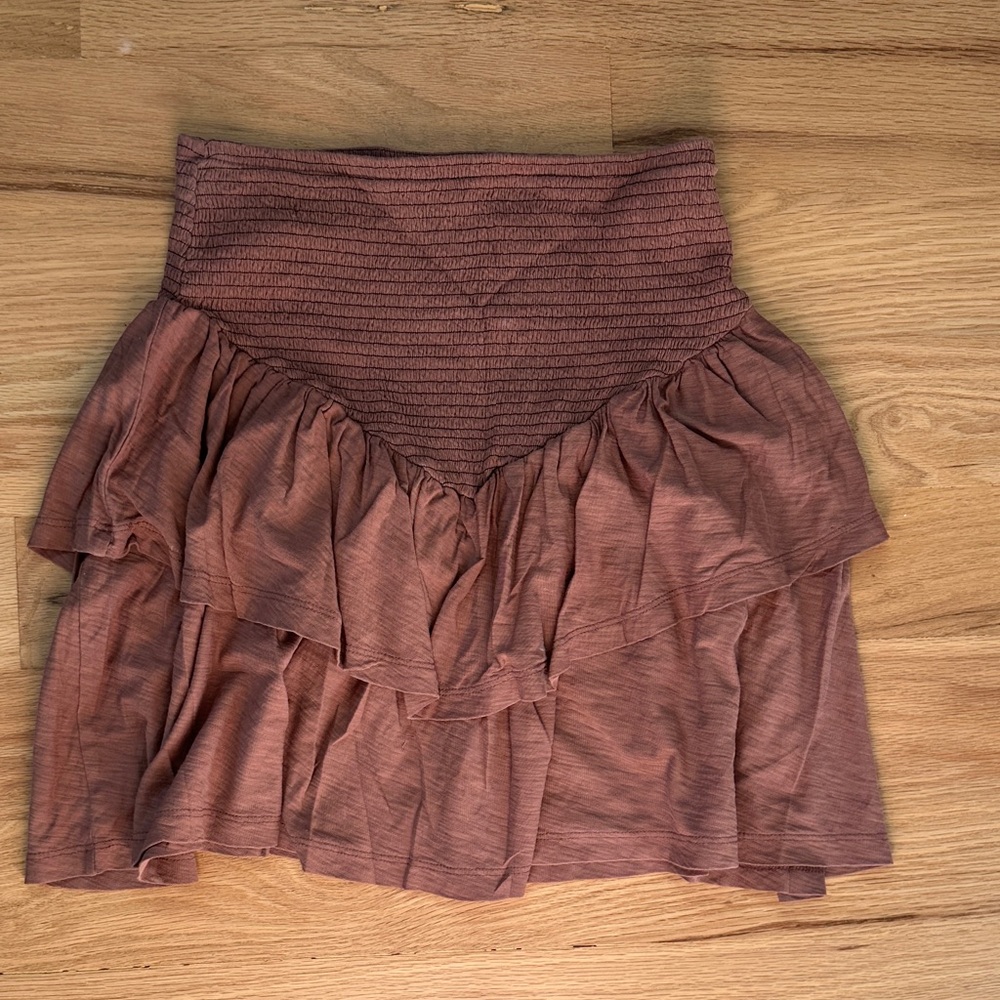 Nation LTD tiered mini skirt dusty rose women's size XS
